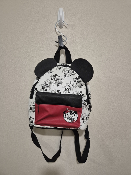 Disney Other - Disney Mickey & Minnie Mouse Womens Faux Leather Black White 11.5" Mini Backpack